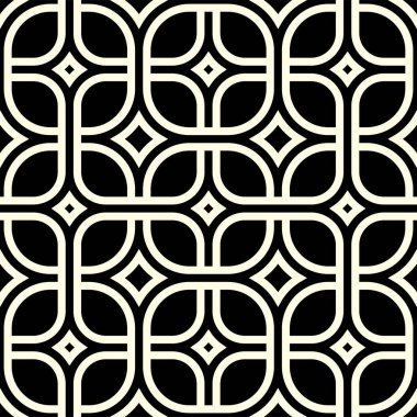 Geometrik tekrarlama kalıbı. Birbirine Bağlı Şekiller Sanatsal Tekrarlanan desenler, Yazdırılabilir Sanat Vektörü.
