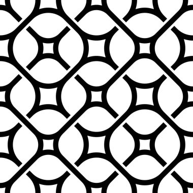 Geometrik tekrarlama kalıbı. Birbirine Bağlı Şekiller Sanatsal Tekrarlanan desenler, Yazdırılabilir Sanat Vektörü.