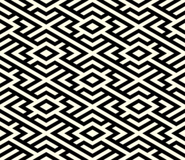 Geometrik tekrarlama kalıbı. Birbirine Bağlı Şekiller Sanatsal Tekrarlanan desenler, Yazdırılabilir Sanat Vektörü.