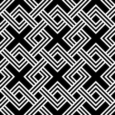 Geometrik tekrarlama kalıbı. Birbirine Bağlı Şekiller Sanatsal Tekrarlanan desenler, Yazdırılabilir Sanat Vektörü.