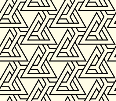 Geometrik şekilleri tekrar etme sanatı. Yazdırılabilir arkaplan vektörünün tekrarlayan desenleri Tangram Şekli.