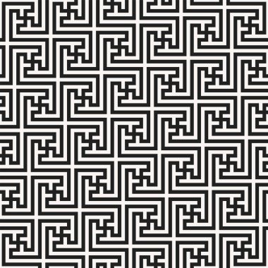 Yazdırılabilir vektörün iç içe geçmiş desenleri tekrarlanıyor. Geometrik Çizgi Sanat Şekilleri tekrarlanan şablon arkaplanı.