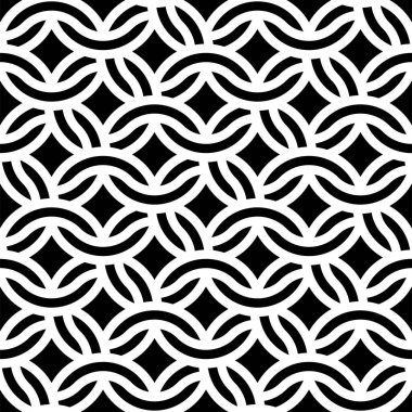 Yazdırılabilir vektörün iç içe geçmiş desenleri tekrarlanıyor. Geometrik Çizgi Sanat Şekilleri tekrarlanan şablon arkaplanı.