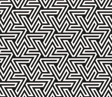 Yazdırılabilir vektörün geometrik yinelenen kalıpları. Birleştirilmiş Satır Sanatı Şekilleri tekrarlanan şablon arkaplanı.