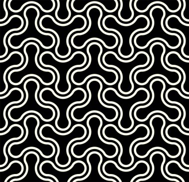 Fütürist Kusursuz Şablonlar Sanatı. Geometrik Şekiller yazdırılabilir vektör arkaplanının tekrarlanan deseni.