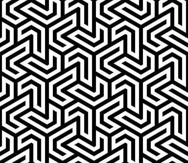 Geometrik Tekerrür Sanatı. Birbirine kenetlenen şekiller yazdırılabilir vektörün kusursuz desenleri.