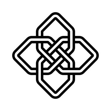 Birbirine kenetlenmiş Kelt şekillerinin kusursuz deseni. Yazdırılabilir vektörün Geometrik yinelenen deseni.