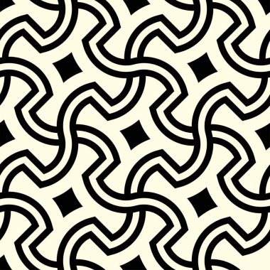Birbirine kenetlenmiş Kelt şekillerinin kusursuz deseni. Yazdırılabilir vektörün Geometrik yinelenen deseni.