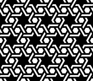 Arap yıldız şekillerinin tekrarlanan deseni. Arabesk Çizgileri Yazdırılabilir vektörün kusursuz desenleri.