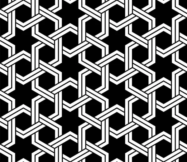 Arap yıldız şekillerinin tekrarlanan deseni. Arabesk Çizgileri Yazdırılabilir vektörün kusursuz desenleri.