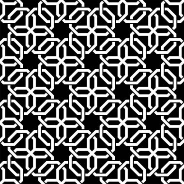 Arap yıldız şekillerinin tekrarlanan desenleri. Arabesk Çizgileri Yazdırılabilir vektörün kusursuz deseni.
