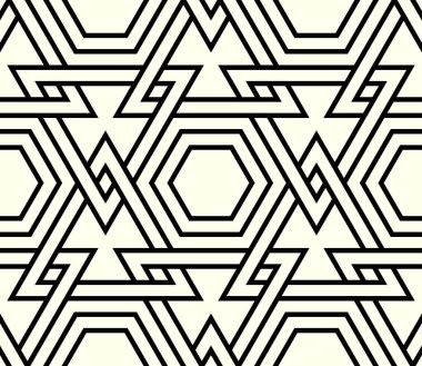 Geometrik tekerrür sanatı. Altıgen şekillerin yazdırılabilir vektörü Kusursuz desenler arkaplan tasarımı.