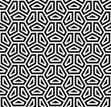 Geleceği tekrar etme sanatı. Yazdırılabilir vektörün geometrik şekilleri pürüzsüz deseni.