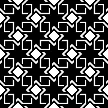 Dekoratif şekillerin tekrarlanan deseni. Yazdırılabilir vektör grafiğinin geometrik kusursuz desenleri.