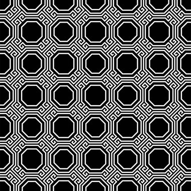 Dekoratif desenleri tekrarlama sanatı. Geometrik çizgiler yazdırılabilir vektör grafiklerinin kusursuz deseni.