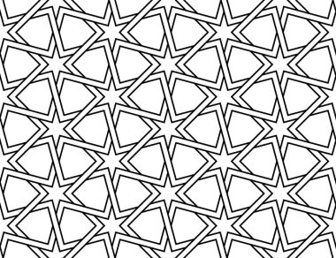 Yazdırılabilir Art vektörünün geometrik desenleri tekrarlanıyor. Sanatsal şekiller Kusursuz kalıp arkaplanı.