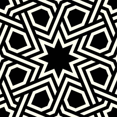 Geometrik tekrarlama sanatı. Dekoratif şekillerin yazdırılabilir vektörü.