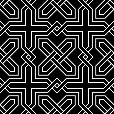 Kusursuz desenlerin geometrik sanatı. Dekoratif şekillerin yazdırılabilir vektörü tekrarlanan kalıp arkaplanı.