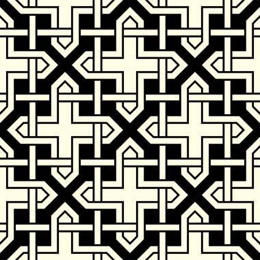 Geometrik tekrarlama sanatı. Yazdırılabilir vektörün sanatsal şekiller kusursuz desen arkaplanı.