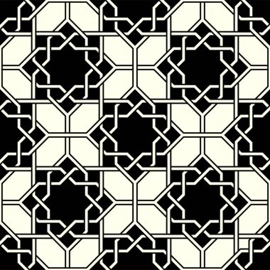 Geometrik tekrarlama sanatı. Yazdırılabilir vektörün sanatsal şekiller kusursuz desen arkaplanı.