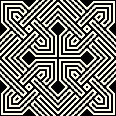 Geometrik tekrarlama sanatı. Yazdırılabilir vektörün sanatsal şekiller kusursuz desen arkaplanı.