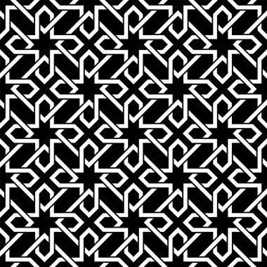 Tekrarlayan Sanatsal Örnekler Grafik Sanatı. Yazdırılabilir vektörün geometrik kusursuz deseni.