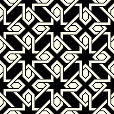 Tekrarlayan Sanatsal Örnekler Grafik Sanatı. Yazdırılabilir vektörün geometrik kusursuz deseni.