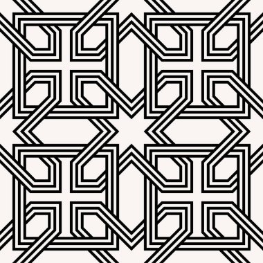 Tekrarlayan Sanatsal Örnekler Grafik Sanatı. Yazdırılabilir vektörün geometrik kusursuz deseni.