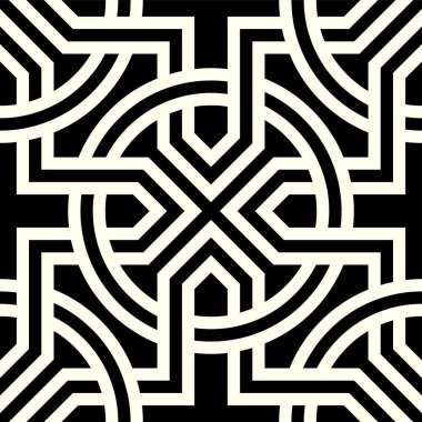 Grafik tasarımının tekrarlanan geometrik kalıpları. Yazdırılabilir vektörün sanatsal şekilleri kusursuz deseni.