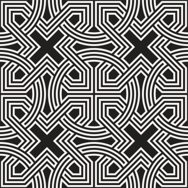 Sanatsal şekiller tekrarlanan kalıplar. Yazdırılabilir vektörün Geometrik Grafiksel Şablonu.