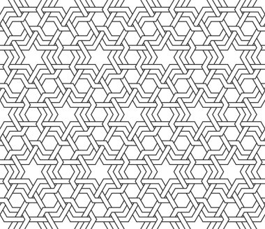 Geometrik Grafik Tasarımının Tekrarlanan Modern Desenleri. Yazdırılabilir vektörün sanatsal şekilleri kusursuz deseni.