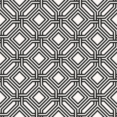 Modern Çizgilerin Geometrik desenleri tekrarlanıyor. Yazdırılabilir vektör sanatının kusursuz şablon arka planı.