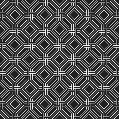 Modern Çizgilerin Geometrik desenleri tekrarlanıyor. Yazdırılabilir vektör sanatının kusursuz şablon arka planı.
