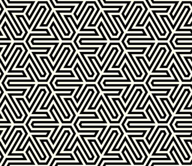 Tessellasyon Geometrik Tekrarlama Sanatı. Yazdırılabilir vektörün sanatsal şekiller kusursuz desen arkaplanı.