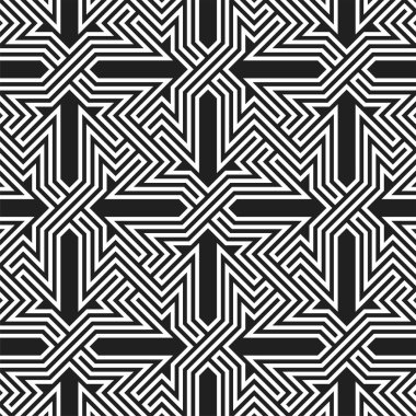 Sanatsal şekiller tekrarlanan kalıplar. Yazdırılabilir vektörün Geometrik Tesselasyon Sanatı Kusursuz Deseni.