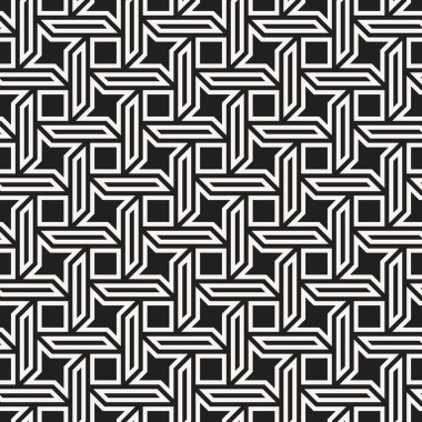 Grafik tasarımının tekrarlanan geometrik kalıpları. Yazdırılabilir vektörün sanatsal şekilleri kusursuz deseni.