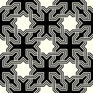 Grafik tasarımının tekrarlanan geometrik kalıpları. Yazdırılabilir vektörün kusursuz deseni.