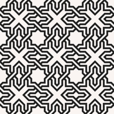 Grafik Tekerrür Sanatı tasarımı. Yazdırılabilir vektörün geometrik kusursuz deseni.