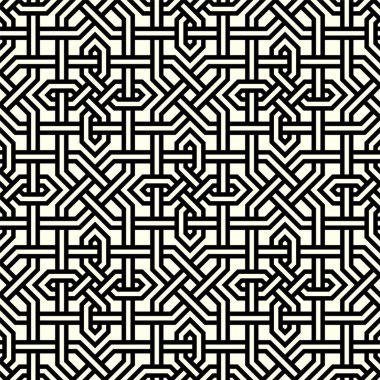 Grafik tasarımının tekrarlanan geometrik kalıpları. Yazdırılabilir vektörün kusursuz deseni.