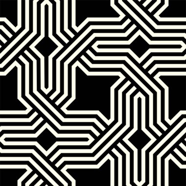 Grafik Tekerrür Sanatı tasarımı. Yazdırılabilir vektörün geometrik kusursuz deseni.