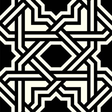 Grafik Tekerrür Sanatı tasarımı. Yazdırılabilir vektörün geometrik kusursuz deseni.