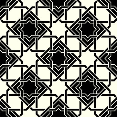 Grafik Tekerrür Sanatı tasarımı. Yazdırılabilir vektörün geometrik kusursuz deseni.
