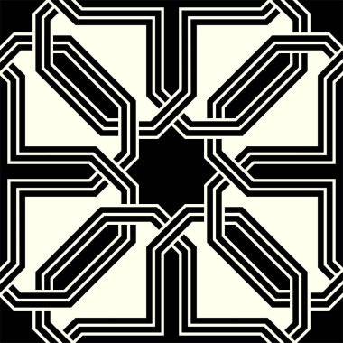 Yazdırılabilir Art vektörünün geometrik desenleri tekrarlanıyor. Kusursuz desen kapağı arka planının grafiksel tasarımı. Bağlantı düğümleri pankart arkaplan tasarımı.