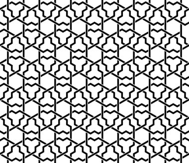 Grafik tasarımlarının tekrarlanan kalıpları. Yazdırılabilir vektörün geometrik kusursuz deseni. Kapak arkaplan tasarımının iç içe geçmiş düğüm çizelgesi.