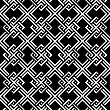 Geometrik Kusursuz Desenler Grafik Sanatı. Yazdırılabilir vektörün tekrarlanan kalıpları. Bağlantı düğümleri pankart arkaplan tasarımı.