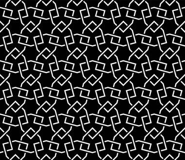 Geometrik Kusursuz Desenler Grafik Sanatı. Yazdırılabilir vektörün tekrarlanan kalıpları. Bağlantı düğümleri pankart arkaplan tasarımı.