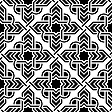 Yazdırılabilir Art vektörünün geometrik desenleri tekrarlanıyor. Kusursuz desen kapağı arka planının grafiksel tasarımı. Bağlantı düğümleri pankart arkaplan tasarımı.