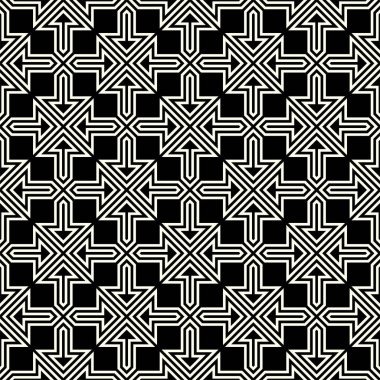 Geometrik grafik tasarımının tekrarlanan oryantal modelleri. Basılabilir vektörün kusursuz deseni. Bağlı düğüm kapağı arkaplan düzeni arkaplan tasarımları.