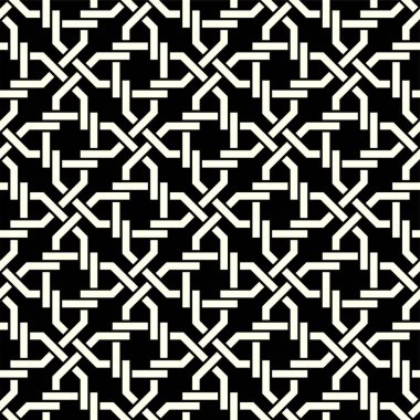 Geometrik grafik tasarımının tekrarlanan oryantal modelleri. Basılabilir vektörün kusursuz deseni. Bağlı düğüm kapağı arkaplan düzeni arkaplan tasarımları.