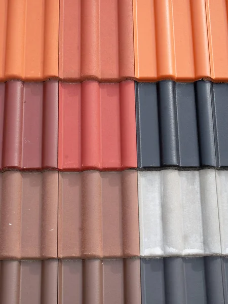 Colorful Ceramic Roof Tiles Closeup Sho Royalty Free Stock Images
